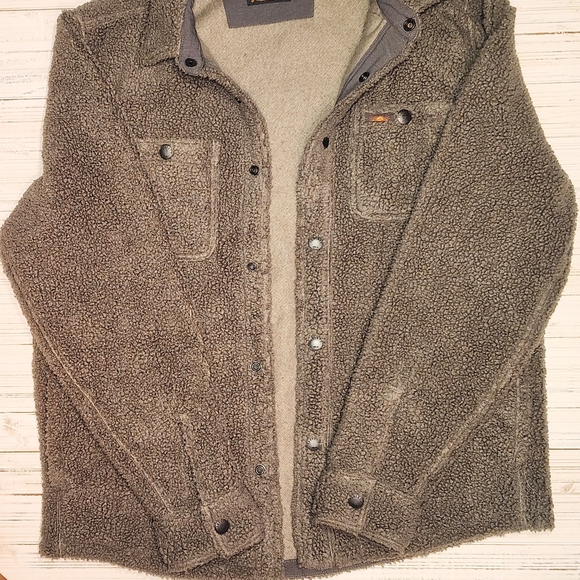 Faherty Men's Sherpa Jacket - Dark Green - Picture 1 of 6